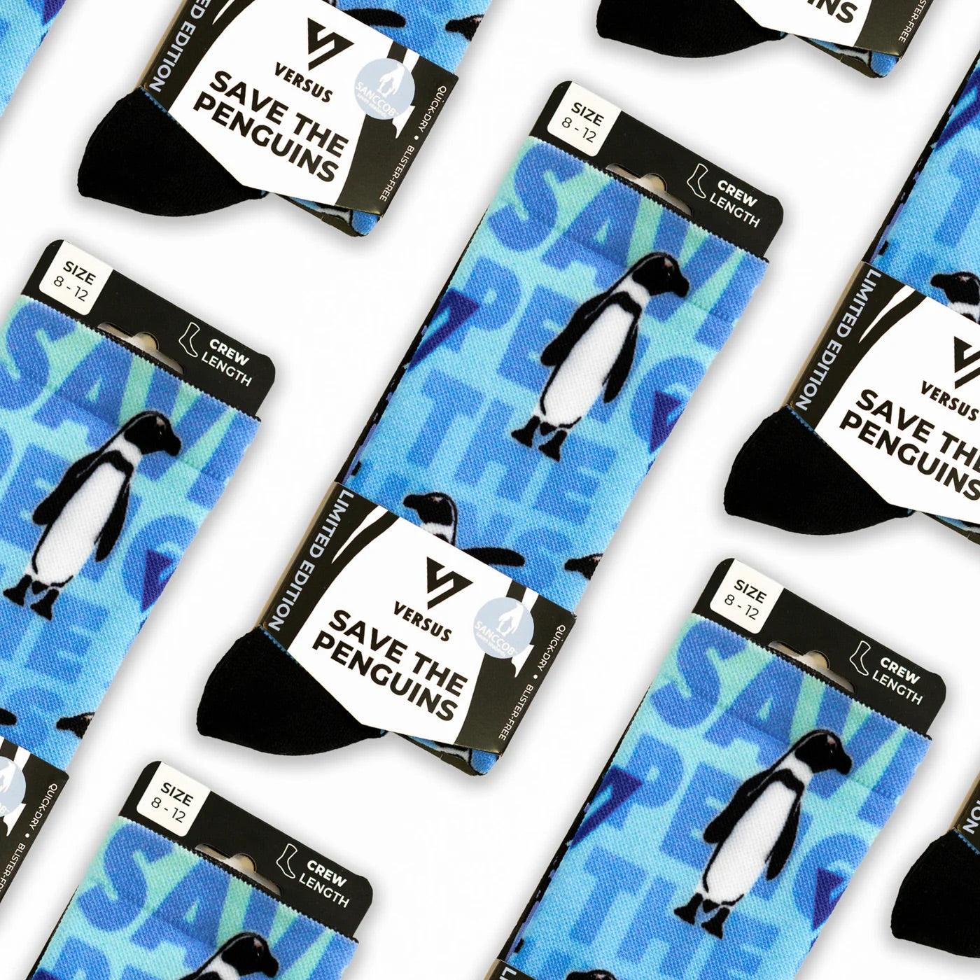 Save The Penguin Active Crew Socks