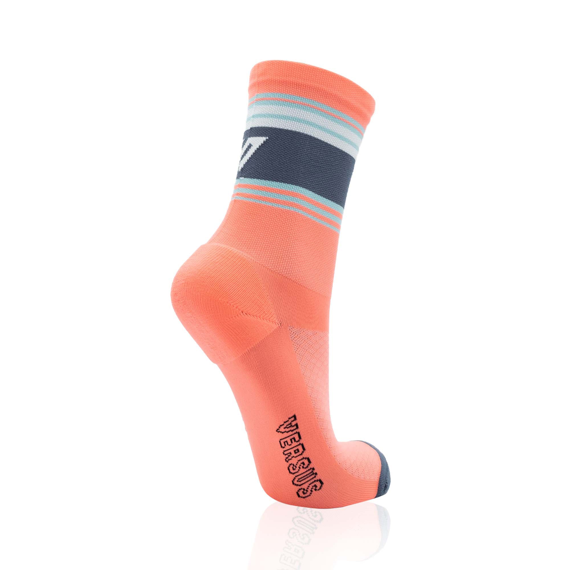Coral Hurricane Cycling Socks | Versus Socks