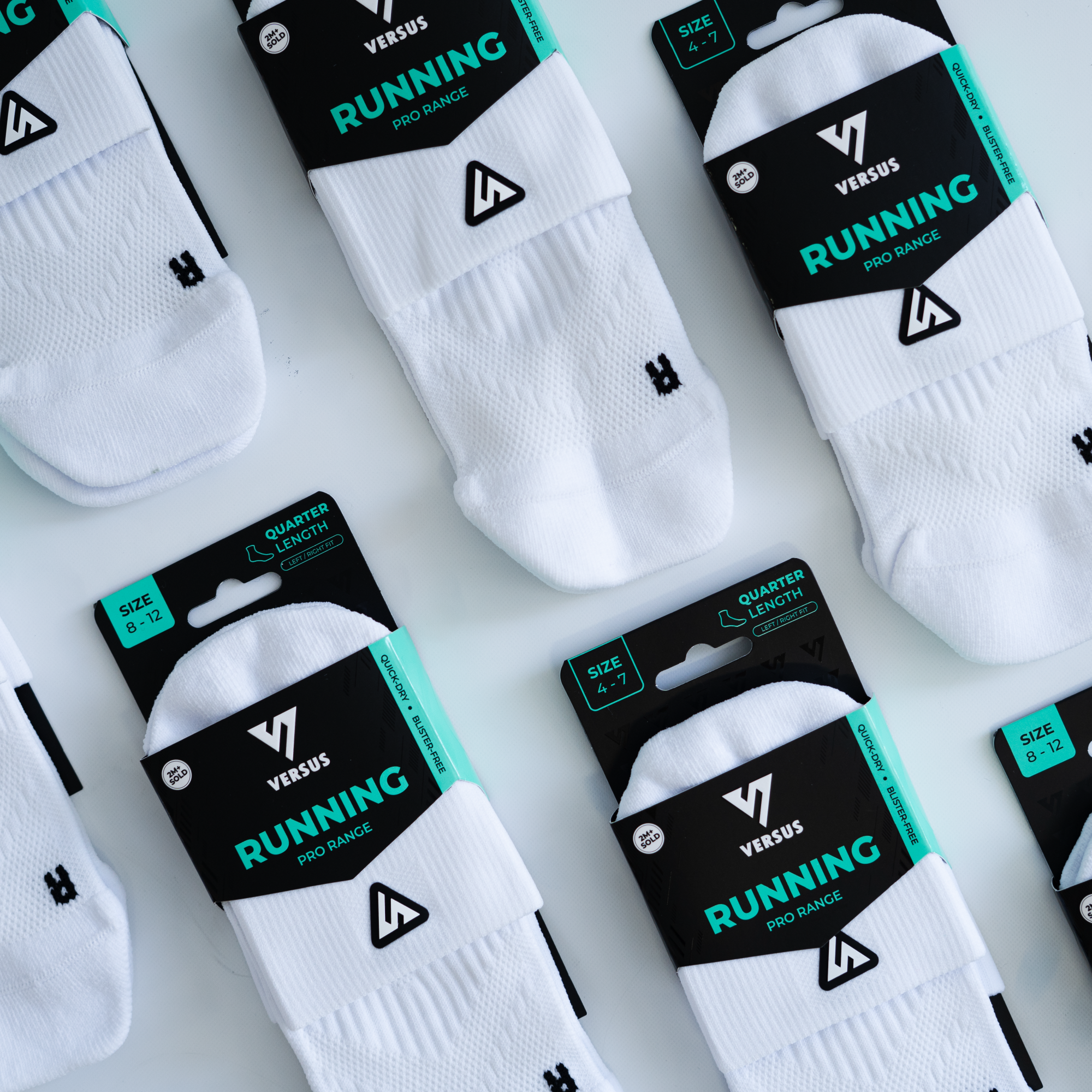 White Running Quarter Bundle (4 Pack)