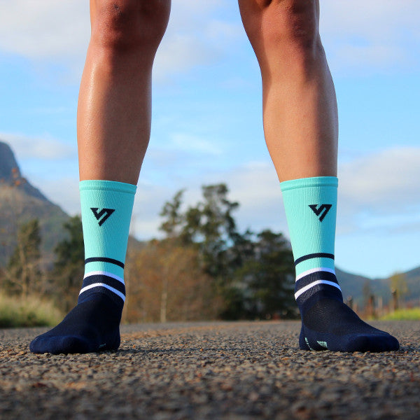 Mint & Navy Cycling Socks 7 | Versus Socks
