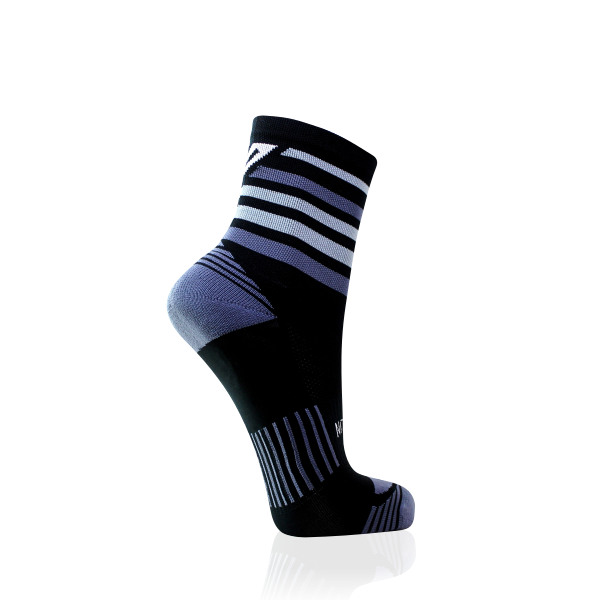 Black & Grey Stripes Running Socks | Versus Socks