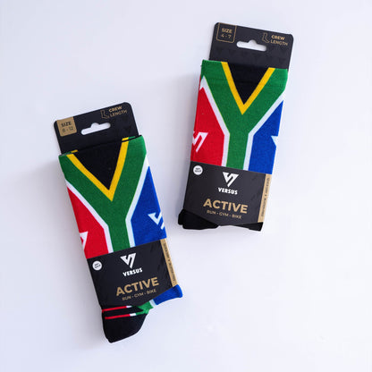 South Africa Flag Active Crew Socks