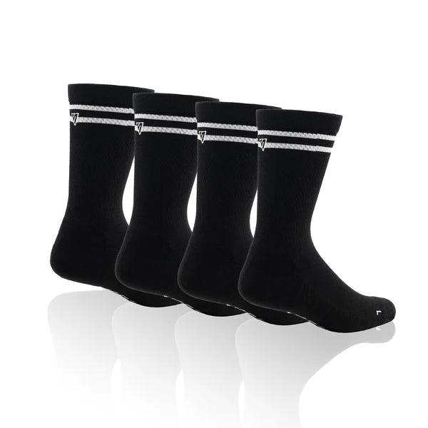 Black Core Lifestyle Crew Socks Bundle (4 Pack)