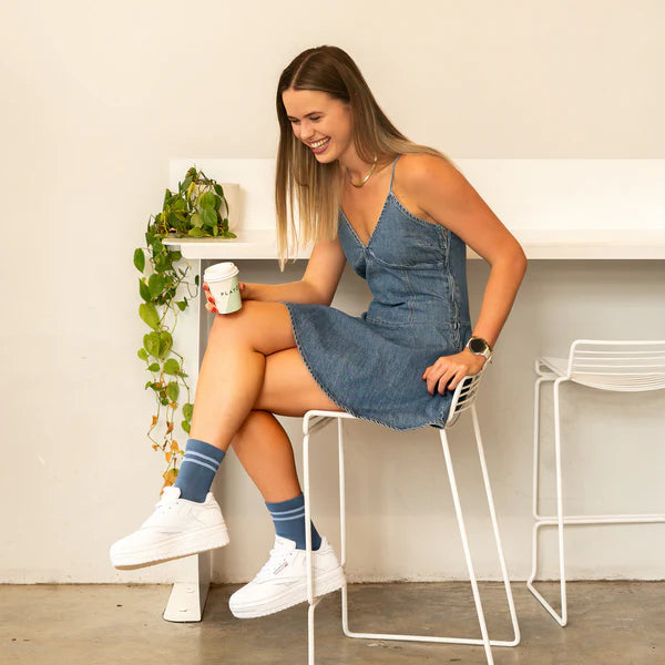 Blue Oasis Lifestyle Crew Socks Bundle (4 Pack)