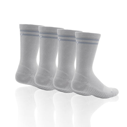 Stone Grey Lifestyle Crew Socks Bundle (4 Pack)
