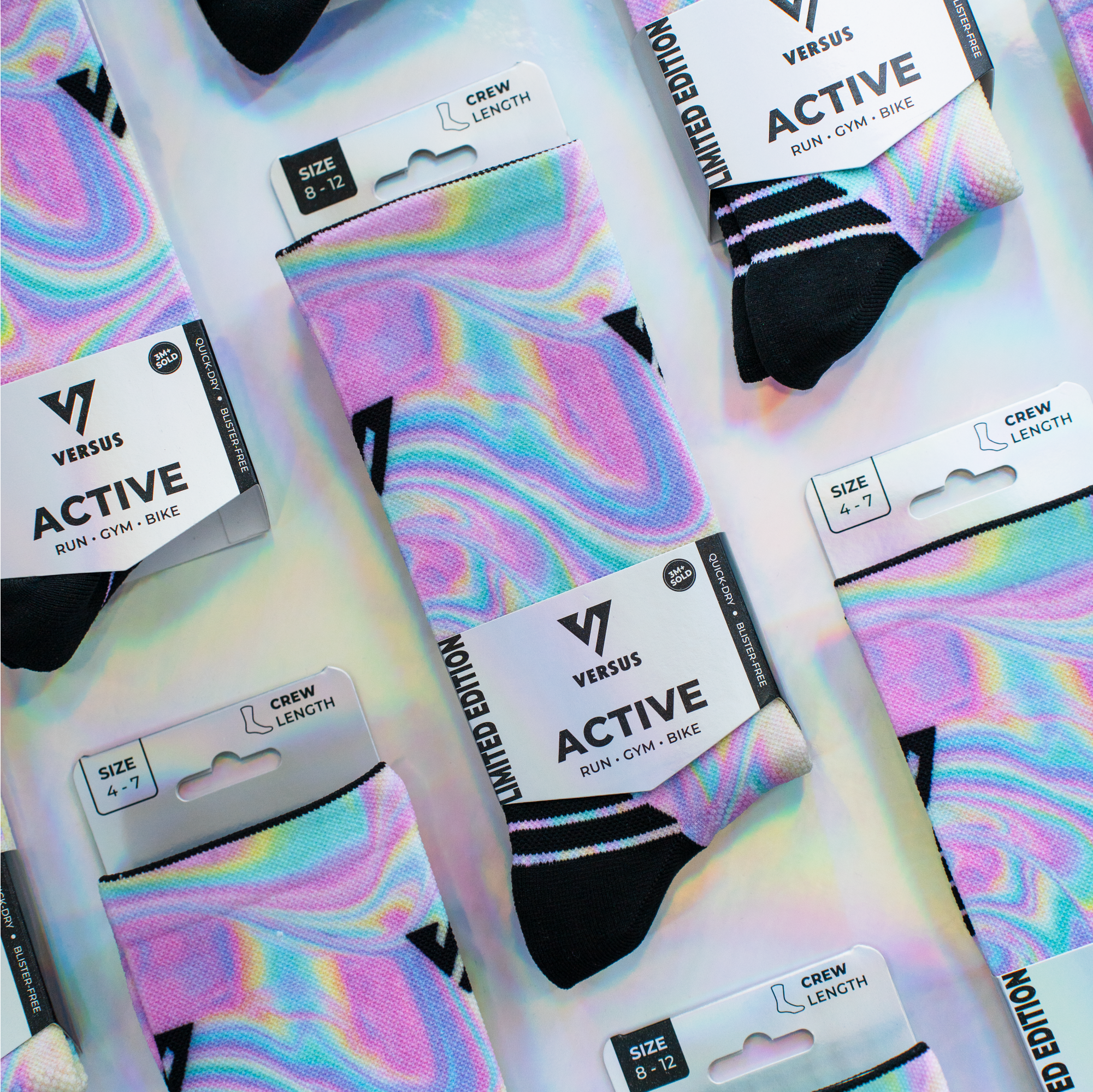 Holographic Active Crew Socks