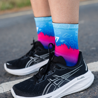 Pink Run Active Crew Socks