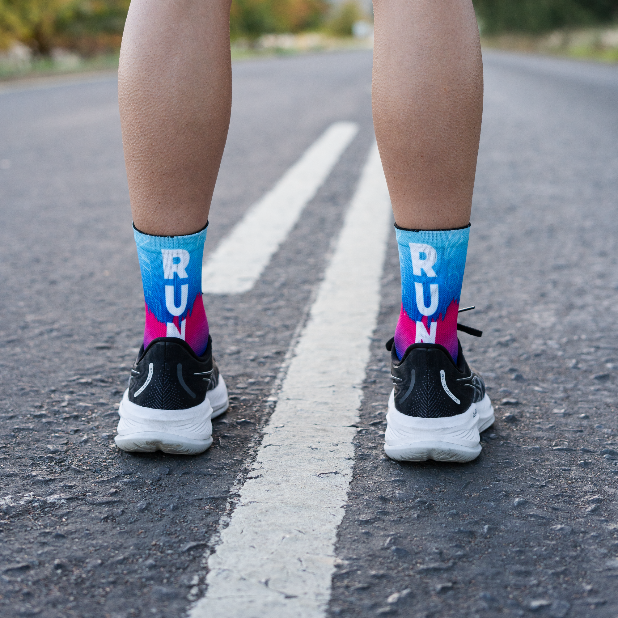 Pink Run Active Crew Socks