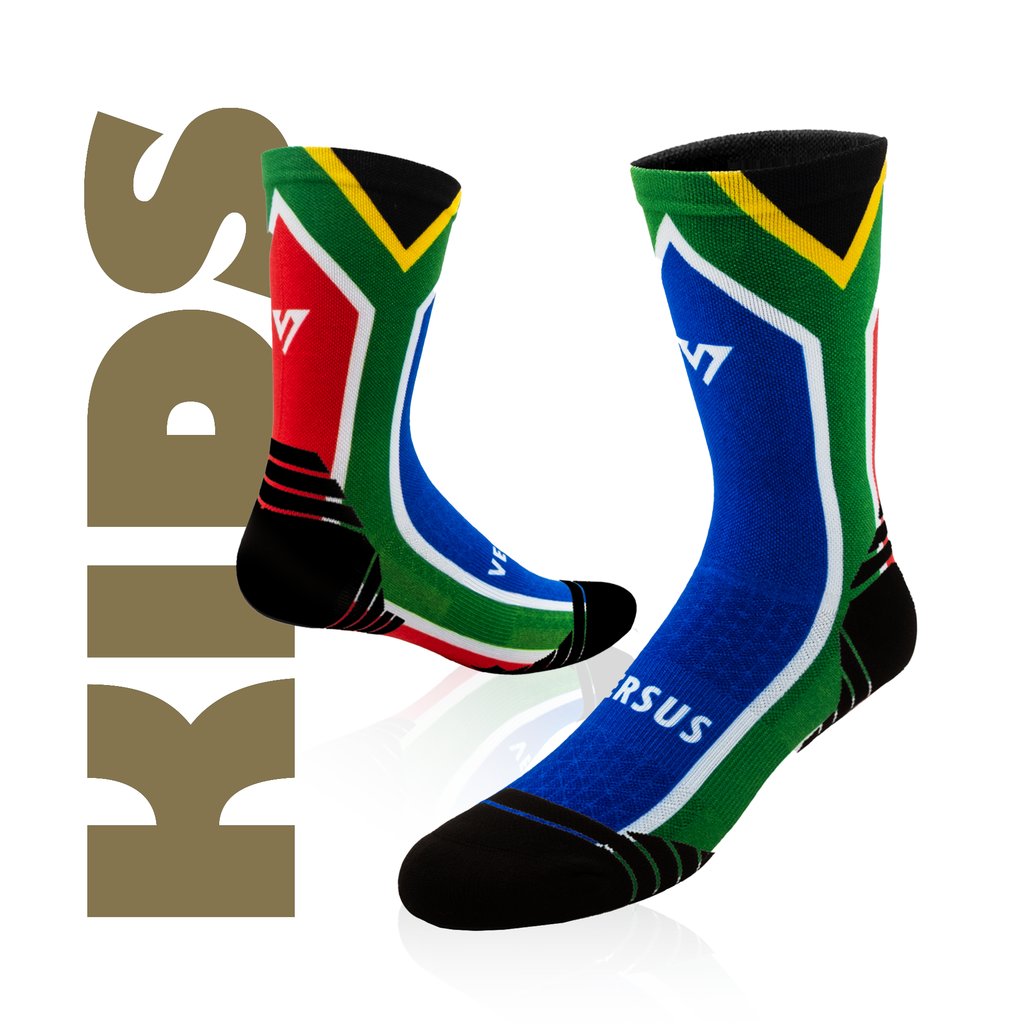 South Africa Flag KIDS Active Crew Socks