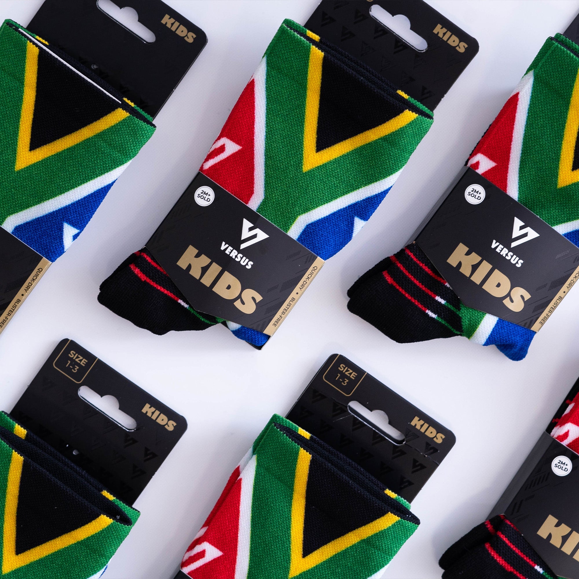 South Africa Flag KIDS Active Crew Socks