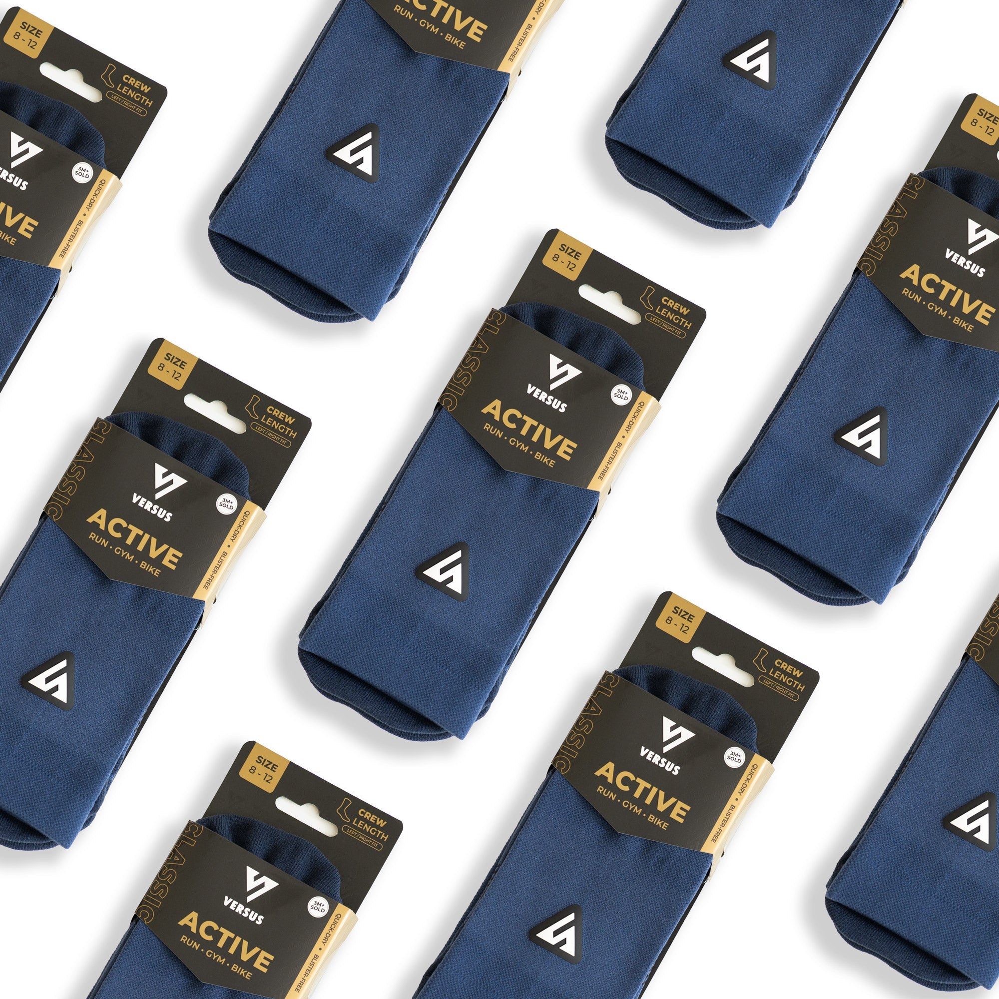 Classic Navy Active Crew Tab Socks