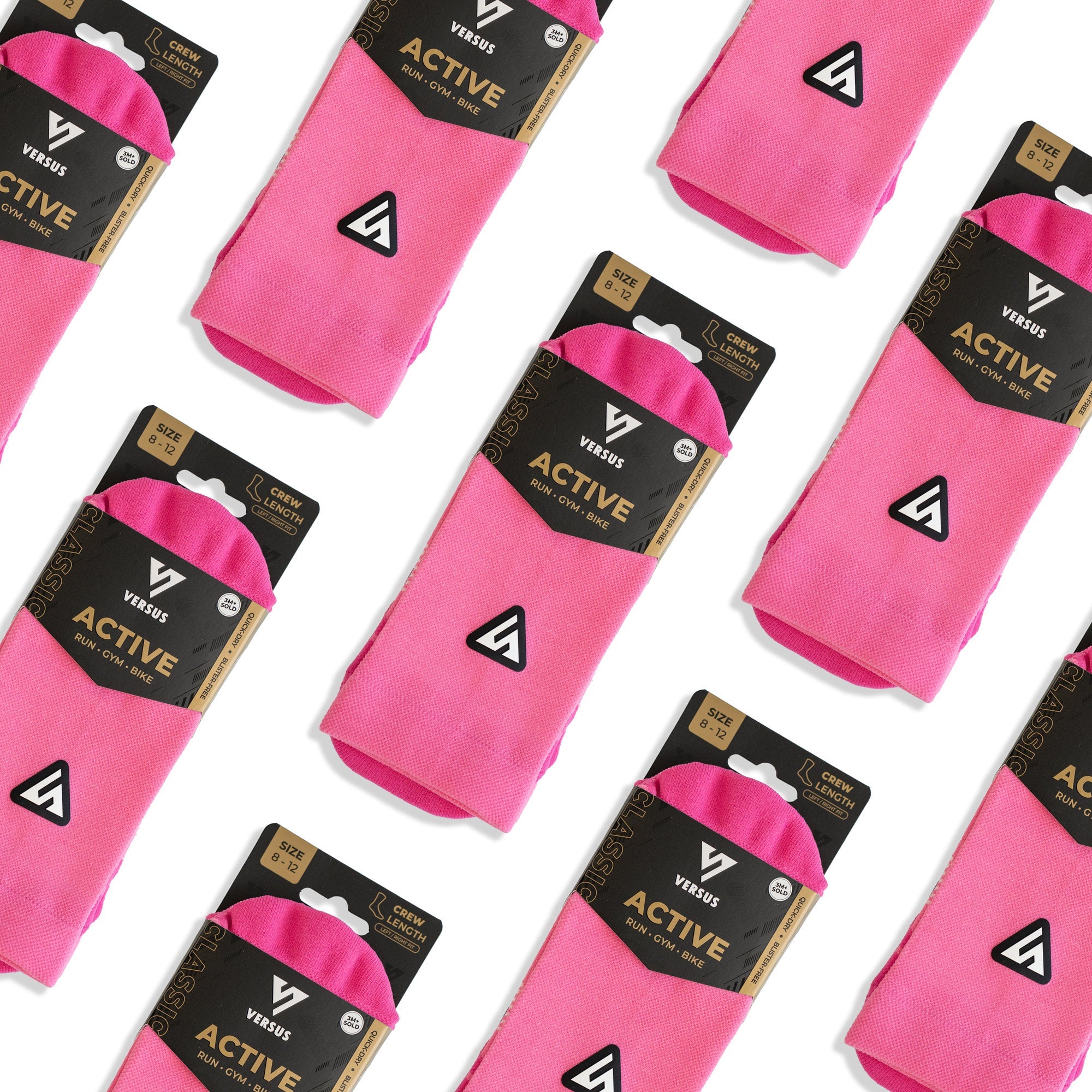 Classic Pink Active Crew Tab Socks