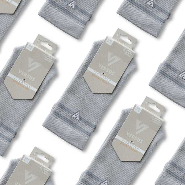 Stone Grey Lifestyle Crew Socks