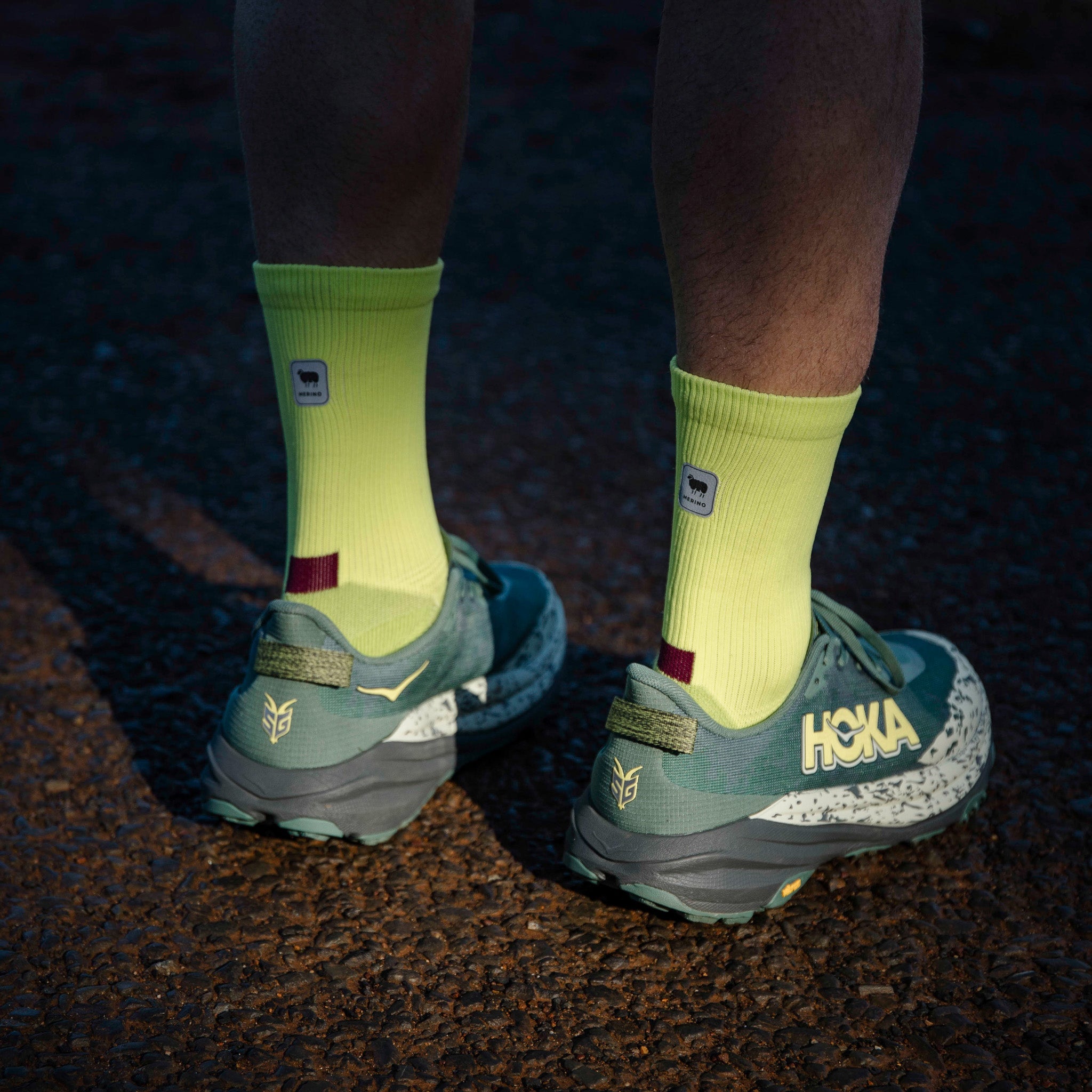 Bright Lime Merino Winter Socks