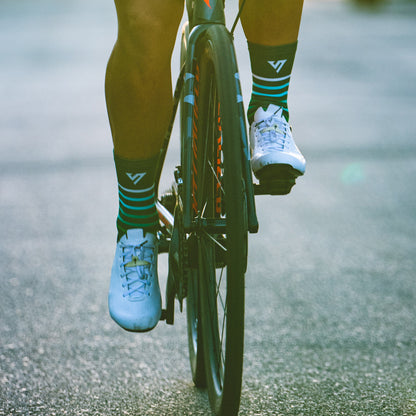 Green Stripes Cycling Socks 4 | Versus Socks