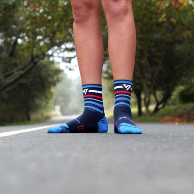 Navy Stripes RUN Socks 1 | Versus Socks