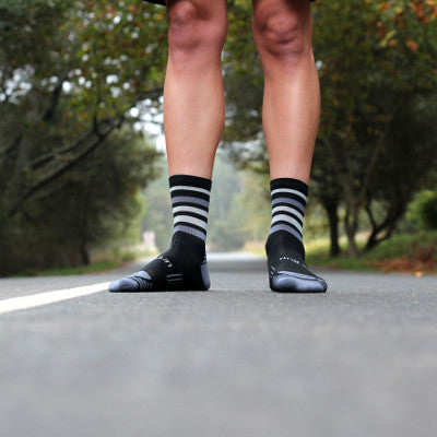 Black & Grey Stripes Running Socks 3 | Versus Socks