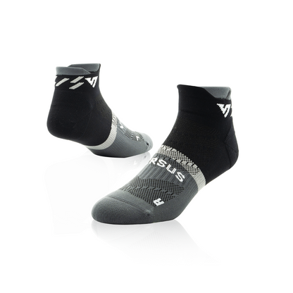 Black Titanium Running Ankle Socks