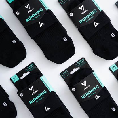 Black Running Quarter Socks