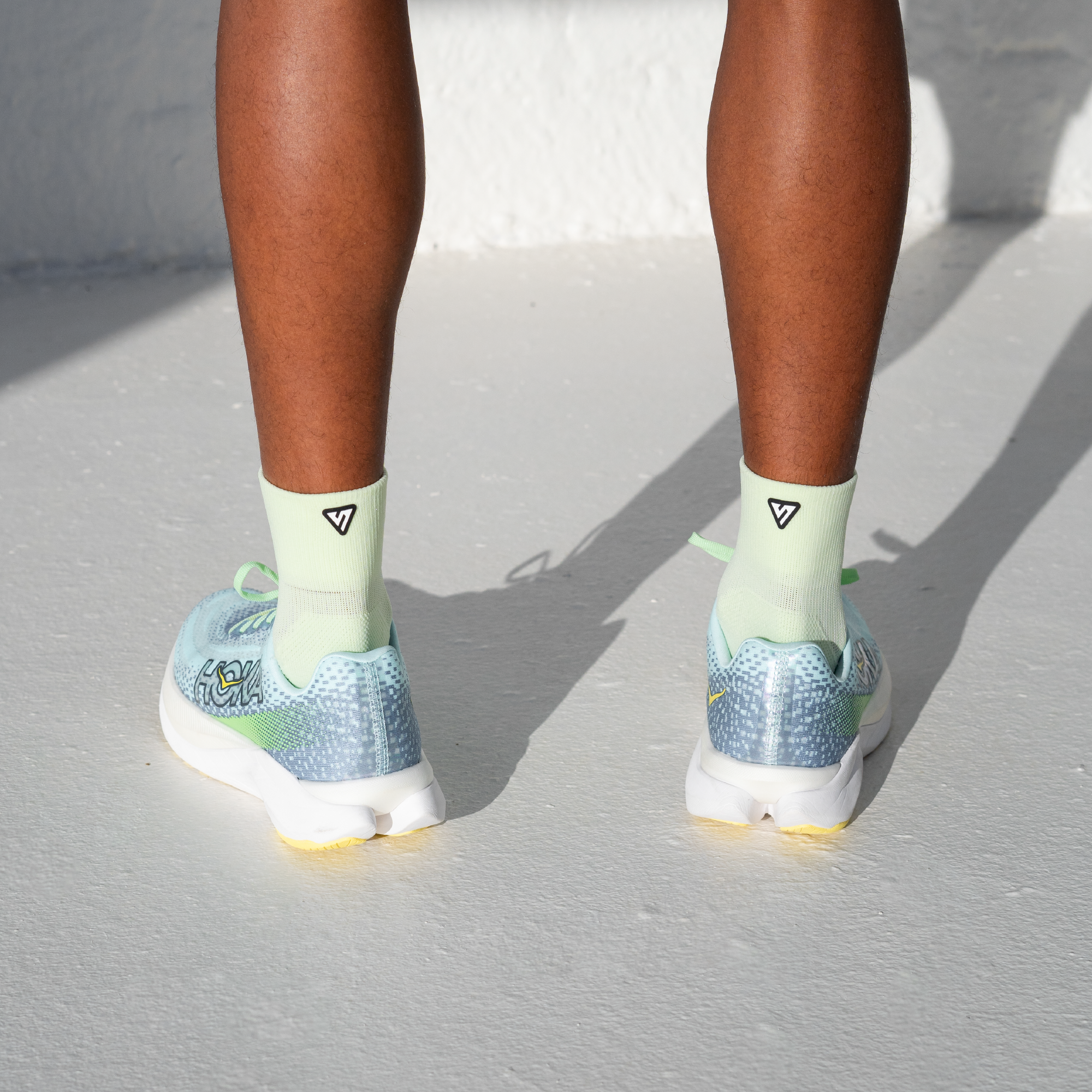 Lime Running Quarter Socks