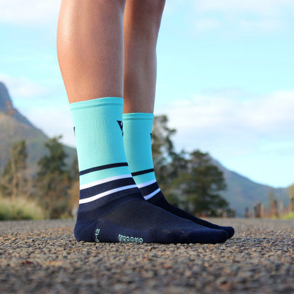 Mint & Navy Cycling Socks 4 | Versus Socks