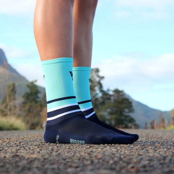 Mint & Navy Cycling Socks 5 | Versus Socks